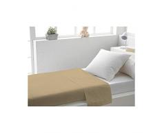 Soleil dOcre 213820 Drap Plat coton 57 Fils Taupe 180 x 290 cm