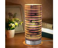 Long Life Lamp Company Miroir Chrome Cylindre lampe de bureau avec effet 3d spirale en verre