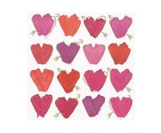 Caspari avec cÅurs et flèches Serviettes de Table, Papier, Multicolore, 16.5 x 16.5 x 3 cm