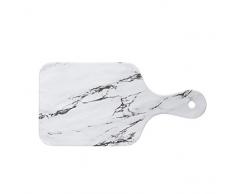 Kitchen Craft KCSMPLATMBL25 Plateau de Service Effet marbre 25.5x12.5cm, Mélamine, Blanc/Noir, 28 x 28 x 18 cm