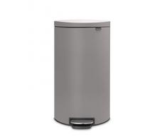 Brabantia - 119569 - Poubelle Ã pÃ©dale Flatback+, 30 litres, Mineral Concrete Grey