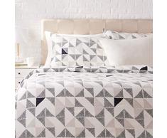 AmazonBasics Parure de lit avec housse de couette en satin, 260 x 220 cm / 50 x 80 cm x 2, Fusion diamant