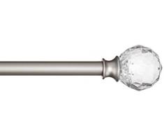 AmazonBasics Tringle Ã rideau dÃ©corative diamÃ¨tre 1,6 cm avec embouts Boule Ã facette - 71 cm, Transparent