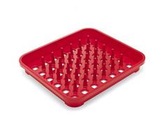 Addis Ãgouttoir à Vaisselle avec piquets de séchage, W33.5 X manÅuvre Facile, Rouge, 38 x 33.5 x 5 cm