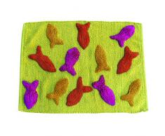 MSV Tapis Coton 50 x 70 cm Couleur, Motif Poisson
