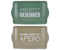 TheKitchenette 6317161 Plateau TK rectangulaire Melamine Couleur Plastique, Bleu-Taupe, 49 x 30 x 2,2 (cm)