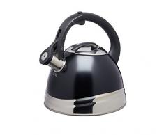KitchenCraft LeXpress Bouilloire sifflante en acier inoxydable Noir 2,1 l