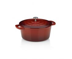 Kela 11948 Cocotte en Fonte EmaillÃ©e Ronde, DiamÃ¨tre 26 cm, 5 litres, Rouge Calido