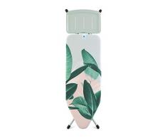 Brabantia - 118487 - Table à repasser C, 124 x 45cm, repose centrale vapeur, Tropical Leaves