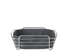 blomus Delara Corbeille à Pain, Acier chromé, Coton, Gris foncé, Large