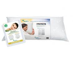 Mediflow 5228 Aloe Vera Coussin à Eau avec Rembourrage en Fibres, Coton, Blanc, 40 x 80 cm