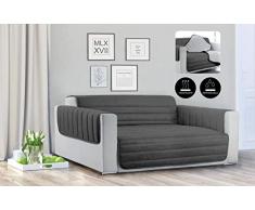 Waterproof Trendy housse de canapé matelassé Gris clair/Gris foncé, 3 places