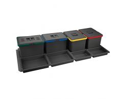 ELLETIPI Metropolis ptc22Â 12050Â 1Â F C10Â PPV Poubelle de tri sÃ©lectif de tiroir, Gris, 111Â x 46Â x 22Â cm