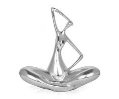 Arte Dal Mondo C6462KS Evolution Sculpture figurative Moderne en rÃ©sine dÃ©corÃ© de Feuilles dargent, 52x54x26 cm