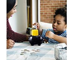 Relaxdays 10023741 Tirelire Cochon 2 valises Vacances urne dÃ©co Boite Ã©conomies Ã©pargnes piÃ¨ces Monnaies 11 x 7 x 10 cm, Noir, CÃ©ramique