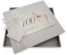 White Cotton Cards Album Photo 100Ã¨me Anniversaire Champagne et Seau Livre dor