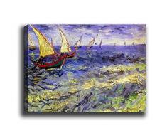 Bonamaison Peinture sur toile, multicolore, 70 x 100 cm - Conçu et fabriqué en Turquie