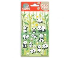 Toga SFZ08 Pandas Planche de sticker Felt/Feutrine Multicolore 9,5 x 18,5 x 0,2 cm