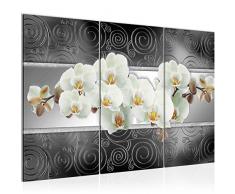 Tableau decoration murale Fleurs dorchidÃ©e 120 x 80 cm - XXL Impression sur Toile Salon Appartment 3 Parties - prÃªt Ã accrocher - 204831c