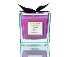 Collines de Provence Bougie 200g Laurier-Lys Floral ÃpiciÃ© VanillÃ©, Transparent 7,5cm x 7,5cm x 8cm