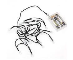 Konstsmide 1491-207 Guirlande dEclairage de Cerise sur Pile 20 LEDs Blanc CÃ¢ble Noir