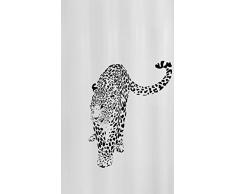 Kleine Wolke Rideau de Douche Chat Sauvage 180x200 cm en Noir Blanc, PEVA, 40x30x10 cm