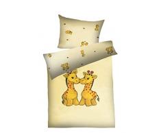 Dyckhoff 3813575800 Bobo Parure de lit en Tissu éponge Doux pour Enfant avec Housse de Couette 100 x 135 cm et taie doreiller 40 x 60 cm Jaune