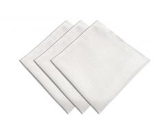 Soleil docre Bella Lot de 3 Serviettes de Table, Polyester, Blanc, 45 x 45 cm