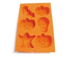 Lékué 3000069SURM017 Moule halloween avec Pinceau Silicone Orange 30 x 19,5 x 4 cm 6 pièces