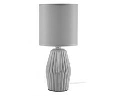 Mathias 3412007 Lampe AKI H33 D14, Céramique/ABJ Polyester, E14, 230 W, Gris