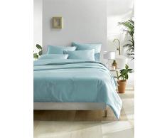 De Witte Lietaer Olivia Parure de lit qualitÃ© Satin Coton peignÃ©, Turquoise/Sea Angel, 200x200 cm + 2 taies
