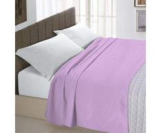 Italian Bed Linen Max Color Drap supÃ©rieur en Coleur Unie, 100Â % Coton, Lilas, Double