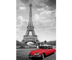 1art1 59808 Paris Poster Baiser Devant la Tour Eiffel CitroÃ«n DS 91 x 61 cm