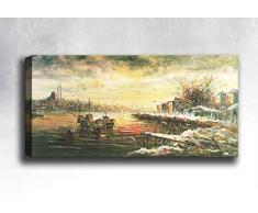 Bonamaison Peinture sur toile, multicolore, 30 x 90 cm - Conçu et fabriqué en Turquie