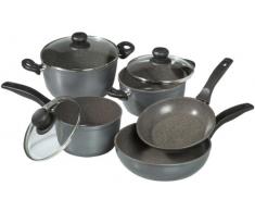 STONELINE Batterie de Cuisine, Fonte daluminium, Gris, 8-teilig