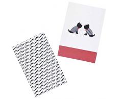 Kitchencraft Westie 100% ImprimÃ© Chien torchons, 70Â x 47Â cm (Lot de 2), Coton, Rouge/Blanc/Noir, 46Â x 0.1Â x 69.5Â cm