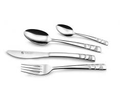 Albert de Thiers 911900 MENAGERE INOX 24 Pieces Ondes, Acier Inoxydable, ArgentÃ©, 16,5 x 7 x 26 cm