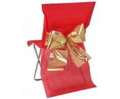 Santex 4118 Housse de Chaise avec Noeud Bicolore Métallisé Rouge