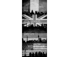 Livingwalls Panneau mural autocollant Pop Up Panel beige grisaille noir 2,50 m x 0,35 m 942492