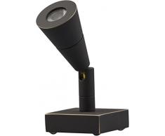 TEKNI-LED - Spot LED à poser sur console, meuble, vitrine â Lampe orientable éclairage tableaux - 3W â blanc chaud 2700K â IRC95 - Laiton Patiné Mat