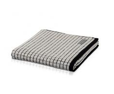 MÃVE Eden Serviette de Douche Structure velours 80 x 150 cm, Fabriqué en Allemagne, 80 % Coton / 20 % Lin, Nature / Black (Beige)