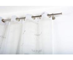 Tringle Ã rideaux: Ã 20 mm sans anneaux, L. 380 cm. en acier satinÃ© - complet