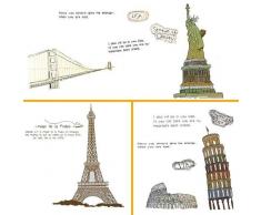 Walplus Autocollants RepÃ¨res DÃ©coration de maison DIY bureau DÃ©coration Papier peint Nurserie Enfants Chambre denfants cadeau, Multicolore