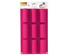 ScrapCooking 3125 Moule - 9 Mini BÃ»ches, Silicone, Rose, 33,3 x 17,5 x 3,5 cm