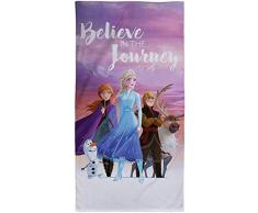 Frozen 2 Serviette Officielle Disney Woody, Buzz Light Year, Super Douce au Toucher 100% Coton IdÃ©al pour la Maison, la Plage et la Piscine, Bleu 140 x 70 cm, Blanc