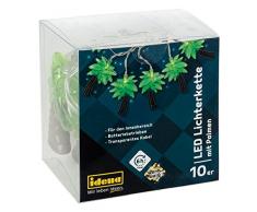 Idena Guirlande lumineuse pour lintérieur, avec 10 LED aspect Palmier et minuterie, plastique, 1 W, vert, 210 x 2 x 8,5 cm