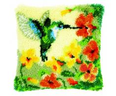 Kit coussin au point nouÃ© Colibri avec fleurs