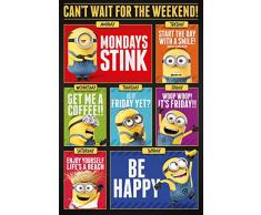 Pyramid International Maxi poster Cant Wait for the Weekend Moi, moche et mÃ©chant 7,6 cm, plastique/verre, multicolore, 61 x 91,5 x 1,3 cm