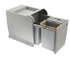 ELLETIPI City PTA 4045 à Poubelle de tri sélectif extractible pour Base, Gris, 35 x 47 x 44 cm