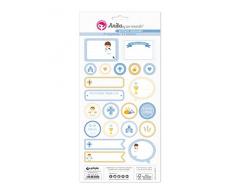 Anita y Su Mundo Première Communion Lot de 5 stickers pour enfant Bleu 15 x 32 cm